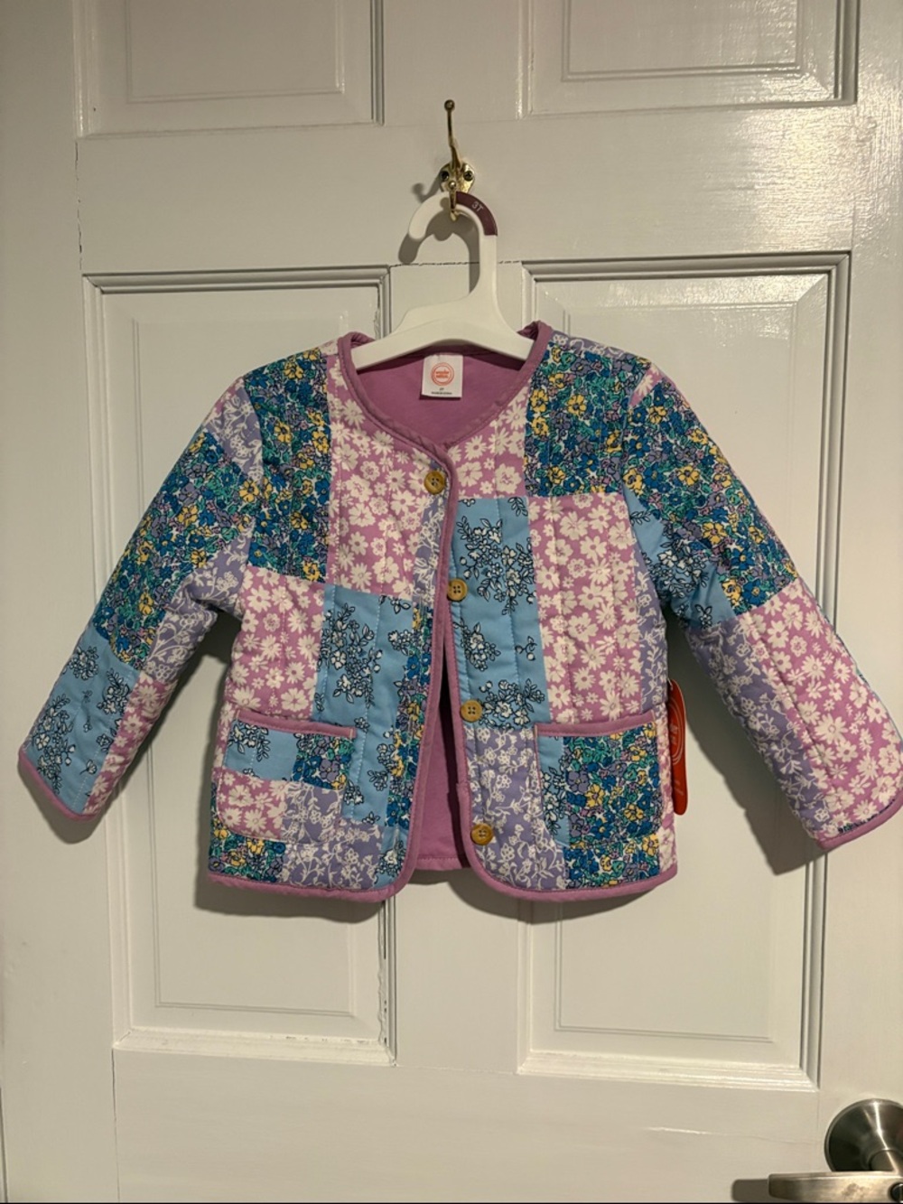 wonder nation Patchwork Quilted Jacket in Purple, Blue, Pink